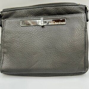 Enzo Angiolini Crossbody Organizer Purse Gray Faux Leather